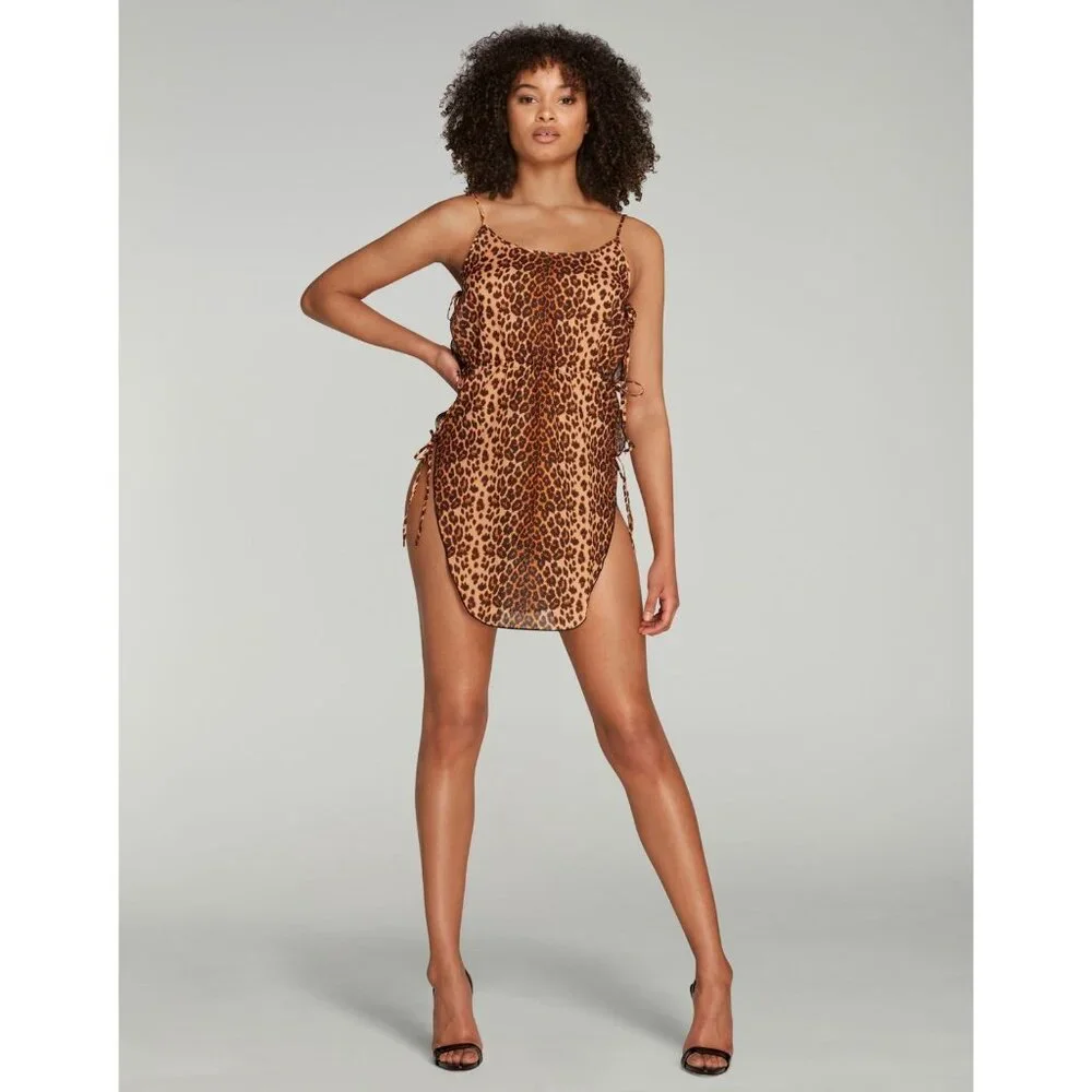 Agent Provocateur Kittie Leopard Cotton Cover-up Dress S/M